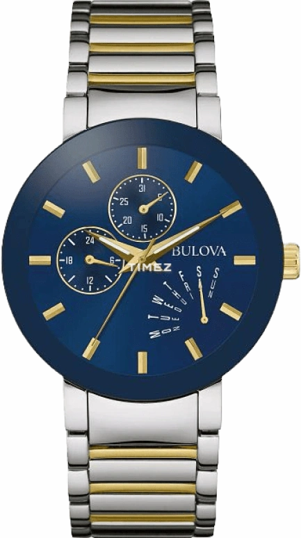 Bulova,Futuro 40mm,40mm,Stainless Steel,Blue,Quartz,Date,Hardlex,98C123