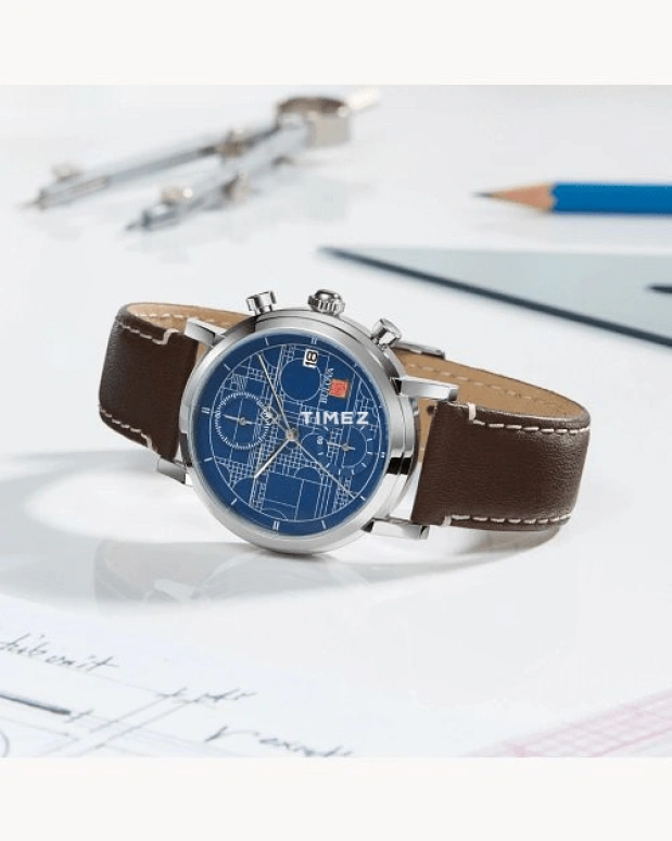 宝路华,Blueprint Chronograph 39毫米,39毫米,不锈钢,蓝色,石英,计时,日历,96B367