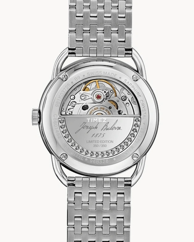 Bulova,Commodore 38.50mm,38.50mm,Stainless Steel,Silver White,Automatic,Day,Sapphire,Crystal Glass,96B326