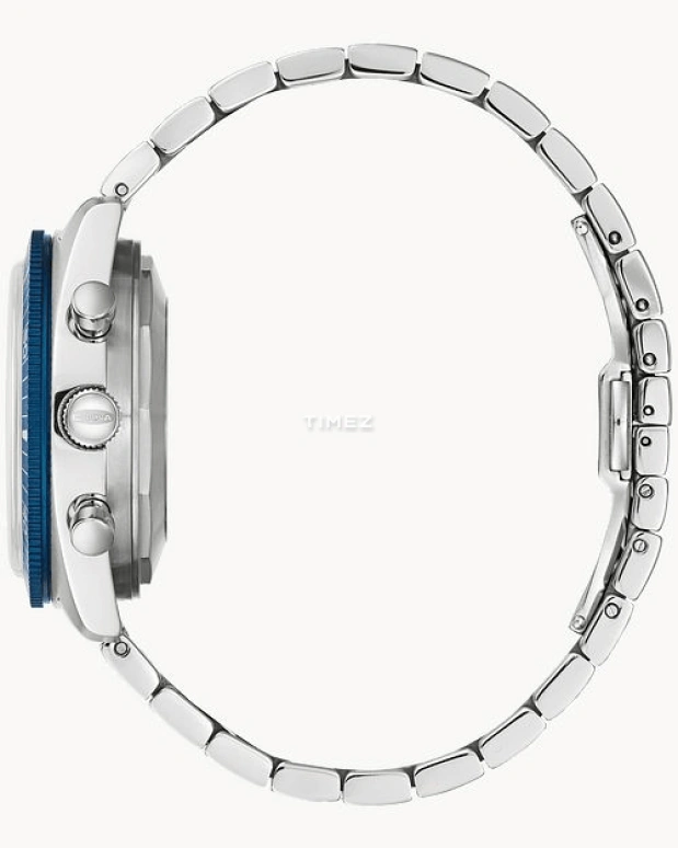 宝路华,Chronograph 38.50毫米,38.50毫米,不锈钢,米色,蓝色,自动上弦,计时,蓝宝石,水晶玻璃,98A251