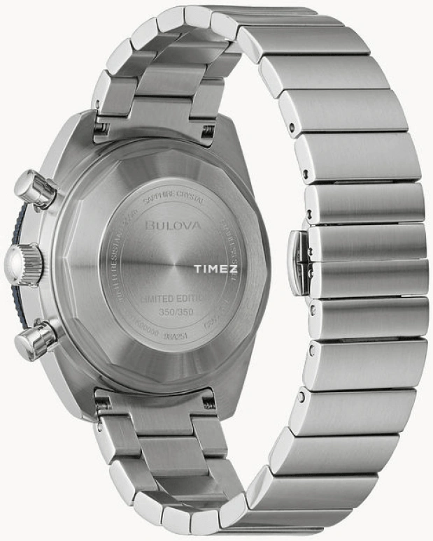 宝路华,Chronograph 38.50毫米,38.50毫米,不锈钢,米色,蓝色,自动上弦,计时,蓝宝石,水晶玻璃,98A251