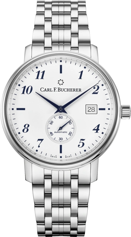 Carl F. Bucherer,Adamavi 40.20mm,40.20mm,Stainless Steel,White,Automatic,Day,Sapphire,00,00.10321.08.26.21