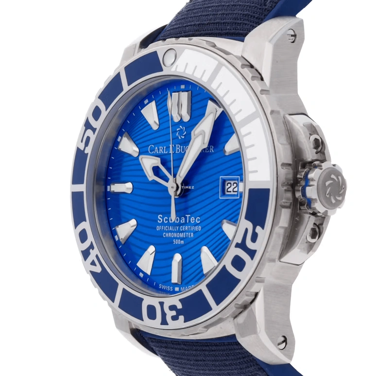 Carl F. Bucherer,Patravi 45mm,45mm,Stainless Steel,Blue,Automatic,Day,Sapphire,00,00.10632.23.53.02