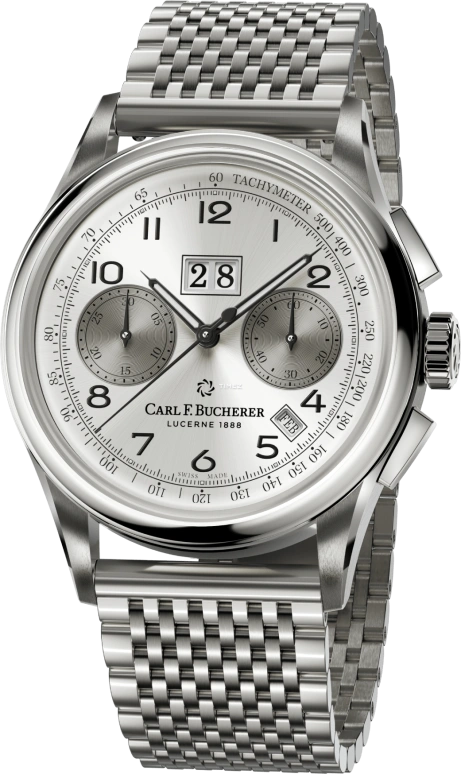 Carl F. Bucherer,Heritage 41mm,41mm,Stainless Steel,Silver,Grey,Automatic,Chronograph,Month,Big Date,00,00.10803.08.12.23