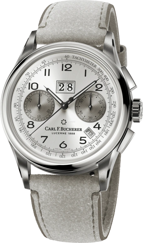 Carl F. Bucherer,Heritage 41mm,41mm,Stainless Steel,Silver,Grey,Automatic,Chronograph,Month,Big Date,00,00.10803.08.12.23