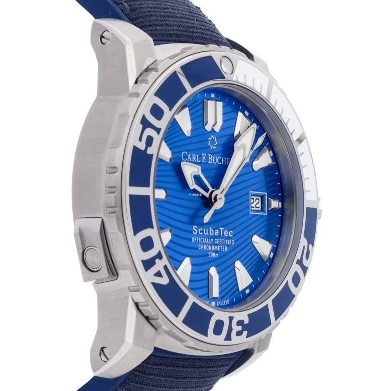 Carl F. Bucherer,Patravi 45mm,45mm,Stainless Steel,Blue,Automatic,Day,Sapphire,00,00.10632.23.53.02