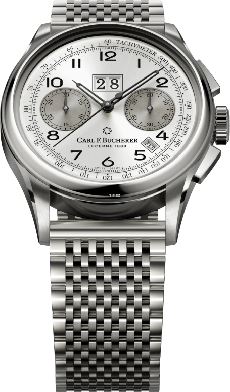 Carl F. Bucherer,Heritage 41mm,41mm,Stainless Steel,Silver,Grey,Automatic,Chronograph,Month,Big Date,00,00.10803.08.12.23