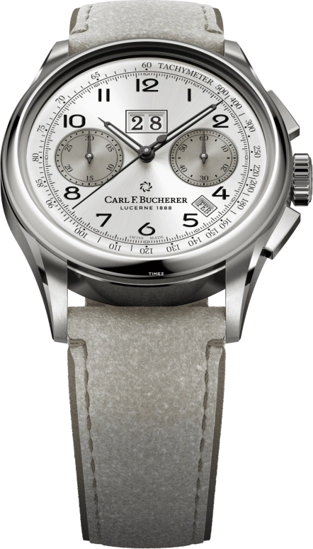 Carl F. Bucherer,Heritage 41mm,41mm,Stainless Steel,Silver,Grey,Automatic,Chronograph,Month,Big Date,00,00.10803.08.12.23
