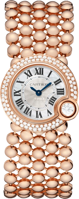 Cartier,Ballon Blanc de Cartier 24mm,24mm,Rose Gold,Silver White,Sapphire,Crystal Glass,WE902057