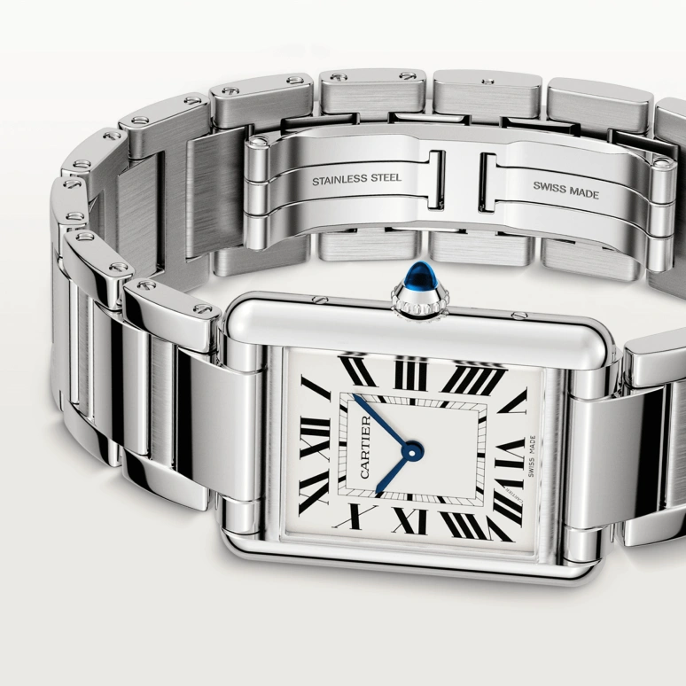 Cartier,Tank 33.70x25.50mm,33.70x25.50mm,Stainless Steel,Silver,Quartz,Sapphire,Crystal Glass,Square,WSTA0052
