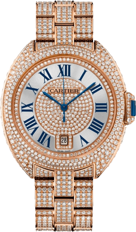 Cartier,Clé de Cartier 40mm,40mm,Rose Gold,Rose Gold,Silver White,Automatic,42hours,In-house Caliber,HPI01041