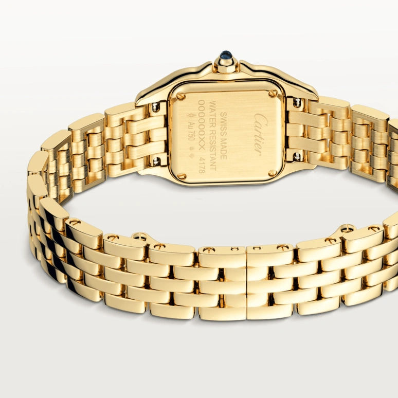 Cartier,Panthère de Cartier 22x30mm,22x30mm,Yellow Gold,Gold,Gradient,Brown,Quartz,Sapphire,Crystal Glass,Square,WGPN0031