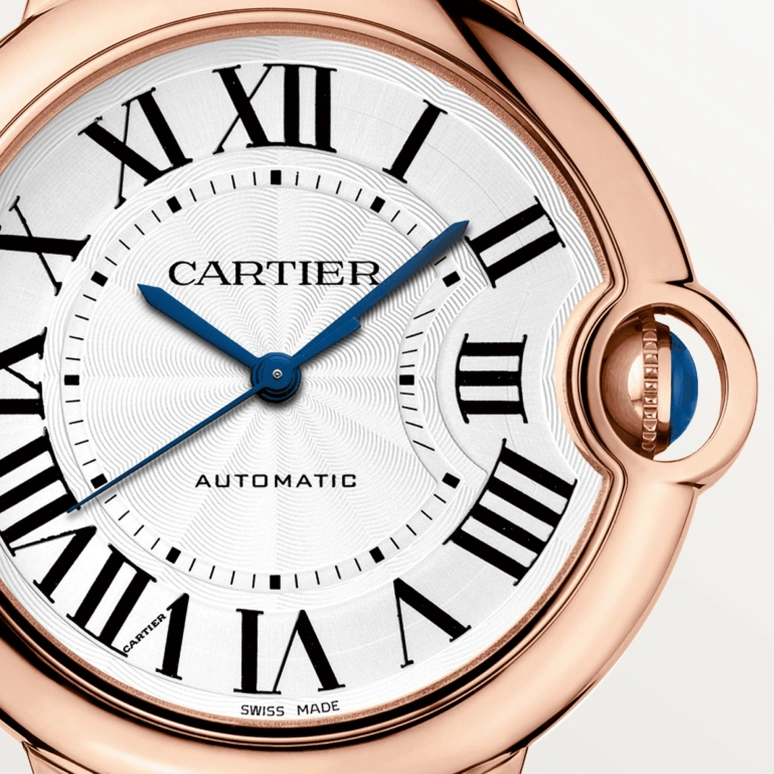 Cartier,Ballon Bleu de Cartier 36.60mm,36.60mm,Pink Gold,Silver,Automatic,42hours,In-house Caliber,WGBB0009