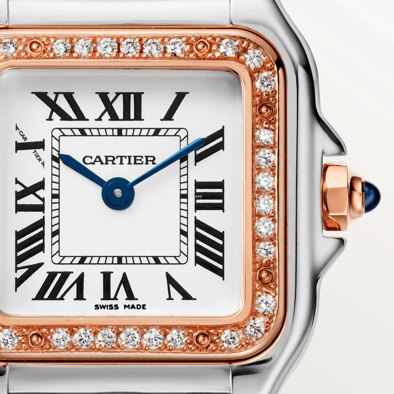 Cartier,Panthère de Cartier 30.30x22mm,30.30x22mm,Stainless Steel,Rose Gold,Silver,Quartz,Glass,Square,W3PN0014