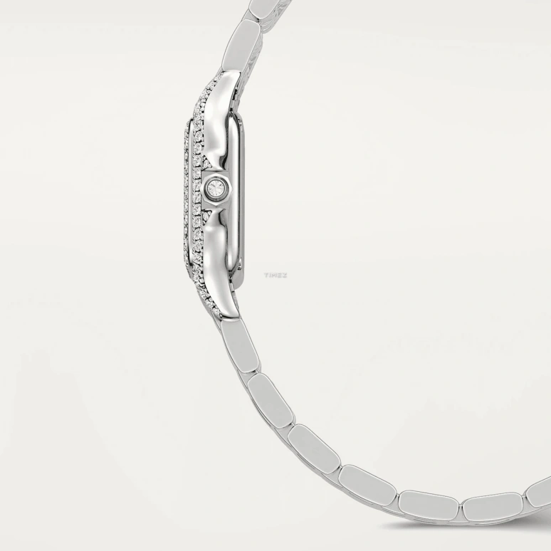 Cartier,Panthère de Cartier 20x25mm,20x25mm,White Gold,Silver,Quartz,Sapphire,Crystal Glass,Square,WJPN0070
