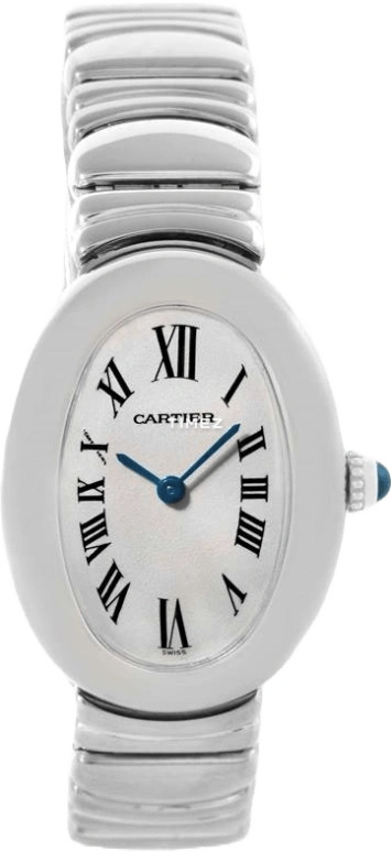 Cartier,Baignoire 31x22.50mm,31x22.50mm,White Gold,Silver White,Quartz,Sapphire,Crystal Glass,Oval,W15133L2