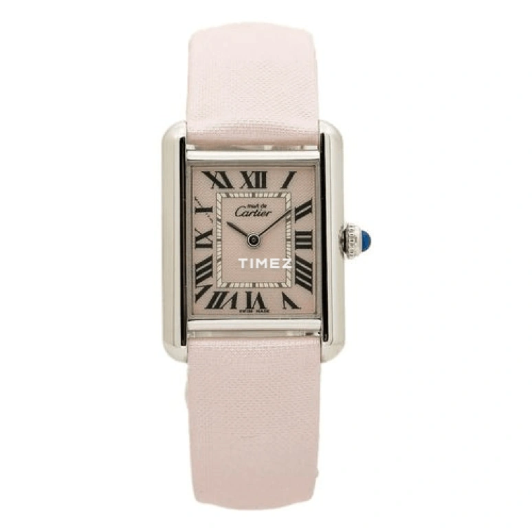 Cartier,Tank 22x30mm,22x30mm,Pink,Quartz,Sapphire,Rectangular,Silver,W1016130