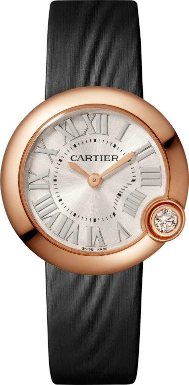 Cartier,Ballon Blanc de Cartier 30mm,30mm,Rose Gold,Silver,Quartz,Sapphire,Crystal Glass,Round,WGBL0008