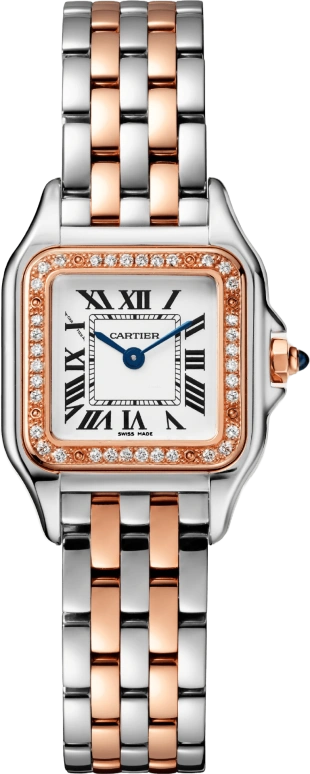 Cartier,Panthère de Cartier 22x30mm,22x30mm,Stainless Steel,White,Sapphire,Crystal Glass,Closed,W3PN0006