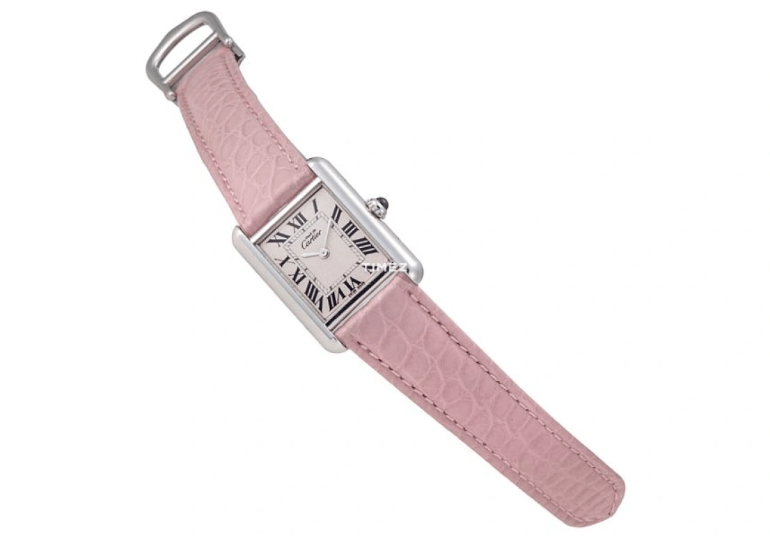 Cartier,Tank 22x30mm,22x30mm,Pink,Quartz,Sapphire,Rectangular,Silver,W1016130