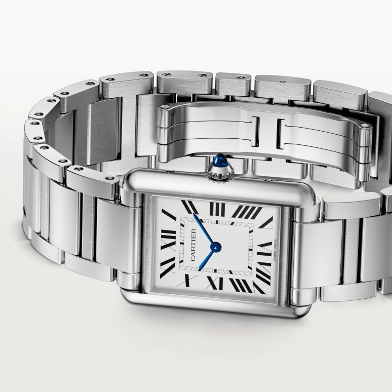 Cartier,Tank 33.70x25.50mm,33.70x25.50mm,Stainless Steel,White,Quartz,Sapphire,Crystal Glass,Rectangular,WSTA0122