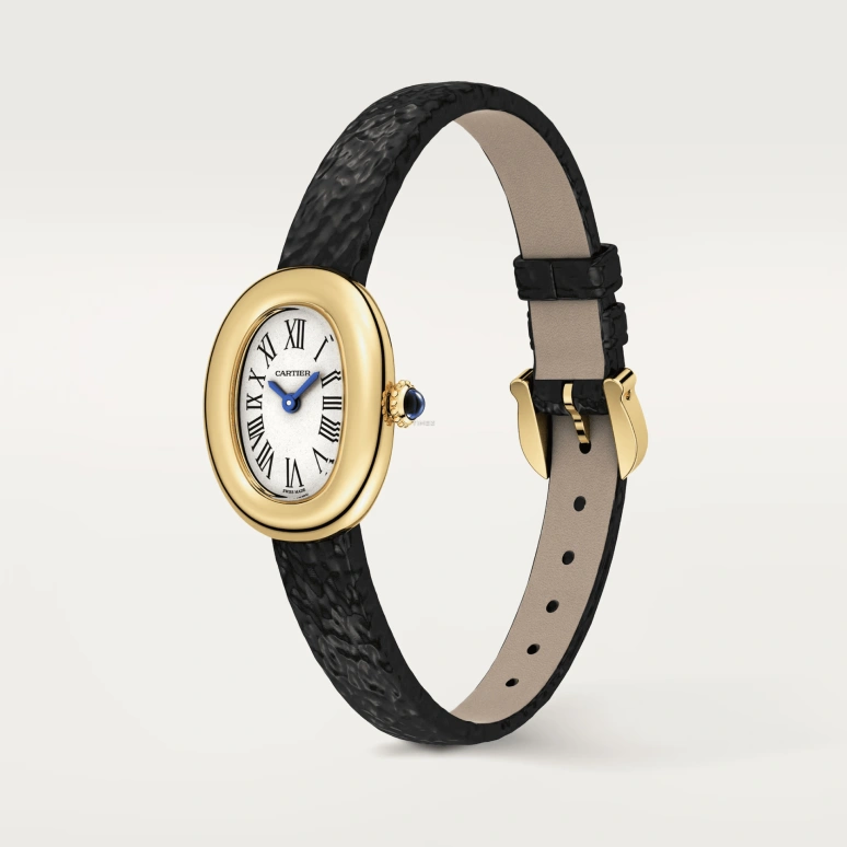 卡地亚,Baignoire浴缸 24.60x18.70毫米,24.60x18.70毫米,黄金,银色,石英,蓝宝石,水晶玻璃,椭圆形,WGBA0075