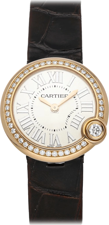 Cartier,Ballon Blanc de Cartier 30mm,30mm,Rose Gold,Silver White,Quartz,Sapphire,Crystal Glass,Round,WJBL0005