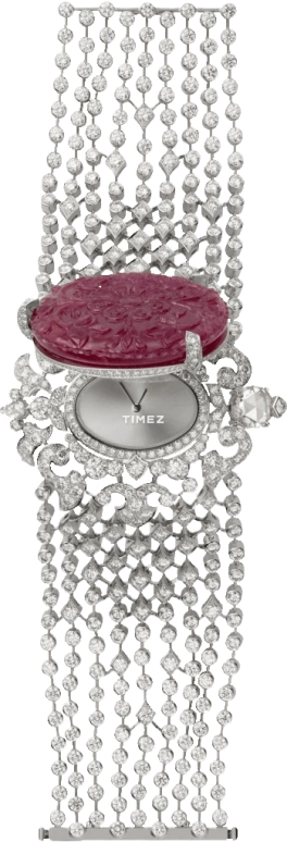 Cartier,High Jewelry Watches ,White Gold,White,Sapphire,Crystal Glass,Rose,Setting,Diamonds,Ruby,HPI00466