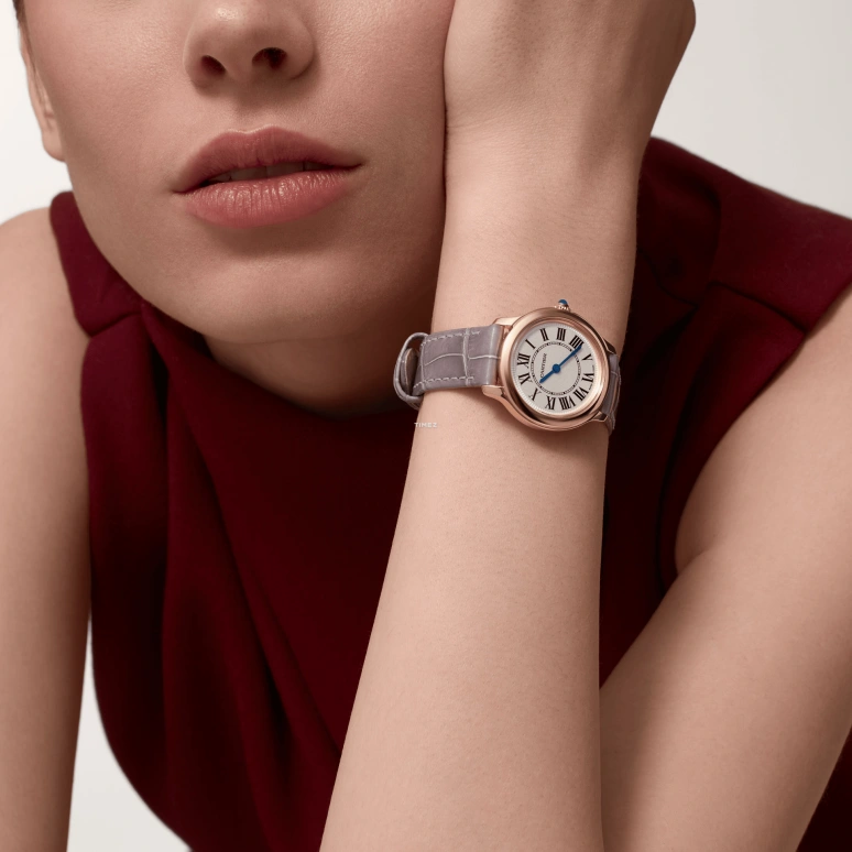 Cartier,Ronde de Cartier 29mm,29mm,Rose Gold,Cream,Quartz,Sapphire,Crystal Glass,Round,WGRN0018
