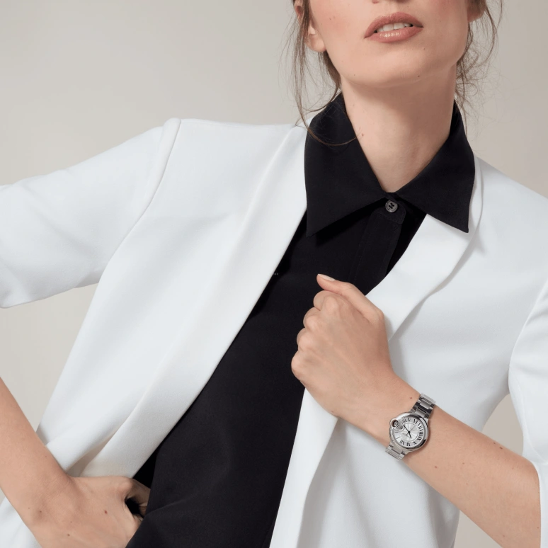 Cartier,Ballon Bleu de Cartier 33mm,33mm,Stainless Steel,Silver,Automatic,In-house Caliber,Sapphire,Crystal Glass,WSBB0044
