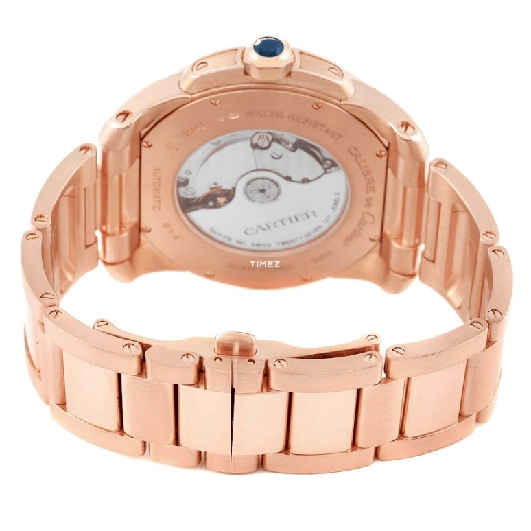 Cartier,Calibre de Cartier 42mm,42mm,Rose Gold,Brown,Automatic,Day,48hours,W7100040