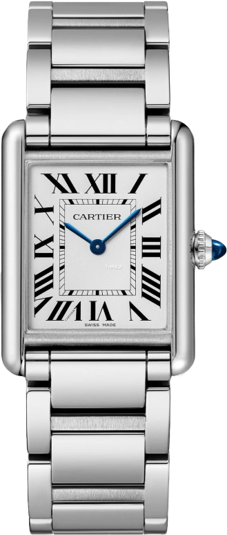 Cartier,Tank 33.70x25.50mm,33.70x25.50mm,Stainless Steel,White,Quartz,Sapphire,Crystal Glass,Rectangular,WSTA0122
