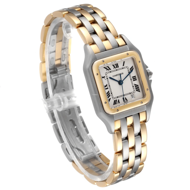 Cartier,Panthère de Cartier 26mm,26mm,Stainless Steel,Silver,Quartz,Day,Sapphire,Crystal Glass,W25028B8