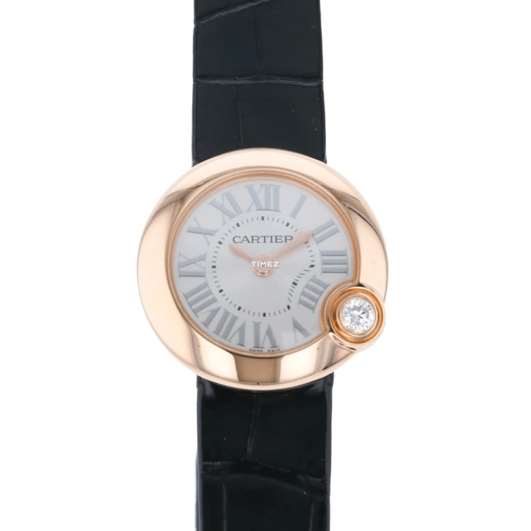 Cartier,Ballon Blanc de Cartier 26mm,26mm,Rose Gold,Silver,Quartz,Sapphire,Crystal Glass,Round,WGBL0002