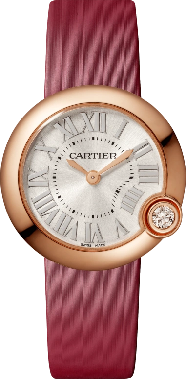 Cartier,Ballon Blanc de Cartier 30mm,30mm,Rose Gold,Silver,Quartz,Sapphire,Crystal Glass,Round,WGBL0008