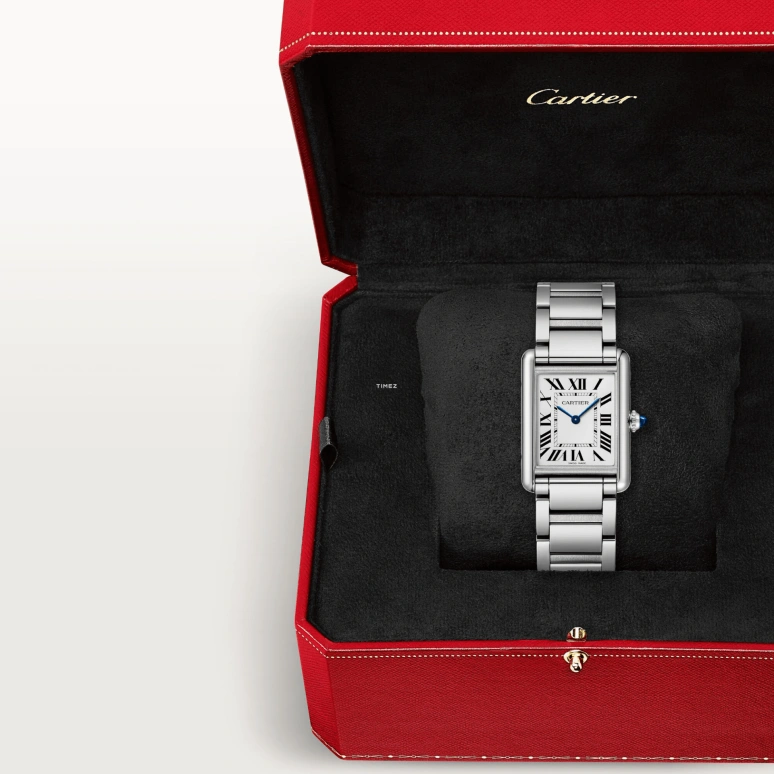 Cartier,Tank 33.70x25.50mm,33.70x25.50mm,Stainless Steel,White,Quartz,Sapphire,Crystal Glass,Rectangular,WSTA0122