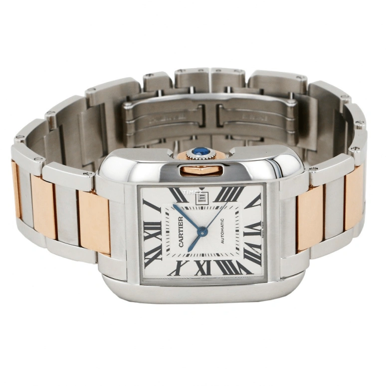 Cartier,Tank 39.20x29.80mm,39.20x29.80mm,Stainless Steel,Rose Gold,Silver White,Automatic,In-house Caliber,Sapphire,Crystal Glass,W5310037