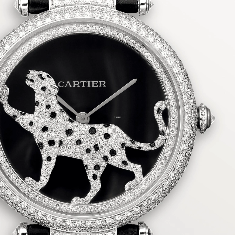 Cartier,Panthère Jewelry Watches 42.75mm,42.75mm,White Gold,Black,Automatic,48hours,In-house Caliber,HPI00692