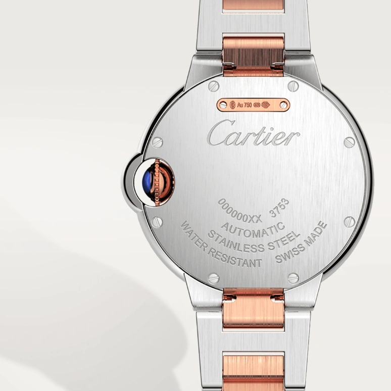 Cartier,Ballon Bleu de Cartier 33mm,33mm,Stainless Steel,Rose Gold,Silver,Automatic,Sapphire,Crystal Glass,Round,W3BB0021