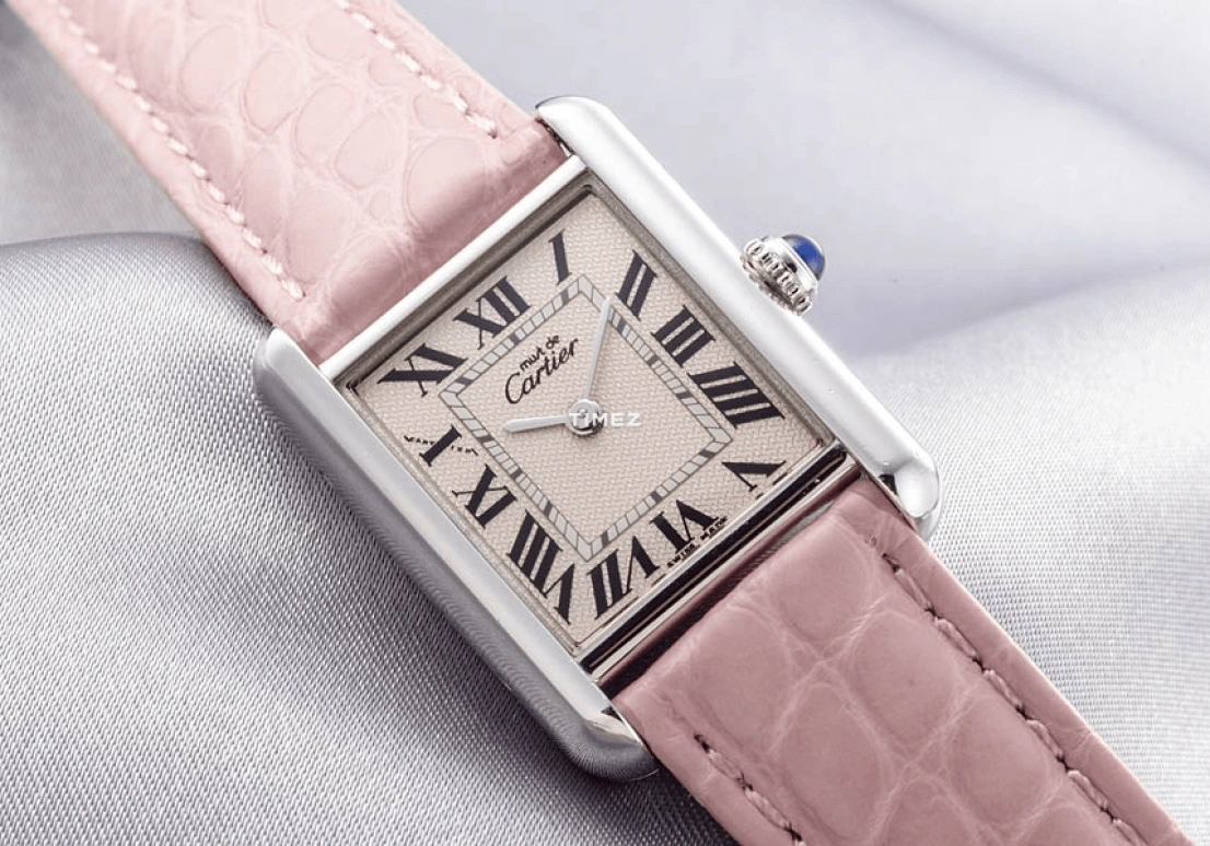 Cartier,Tank 22x30mm,22x30mm,Pink,Quartz,Sapphire,Rectangular,Silver,W1016130