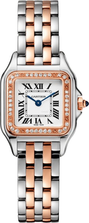 Cartier,Panthère de Cartier 30.30x22mm,30.30x22mm,Stainless Steel,Rose Gold,Silver,Quartz,Glass,Square,W3PN0014