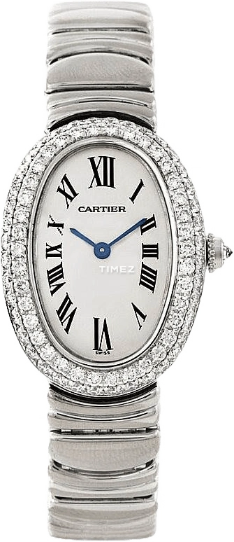 Cartier,Baignoire 31x22.50mm,31x22.50mm,White Gold,Silver,Quartz,Sapphire,Crystal Glass,Oval,WB5097L2