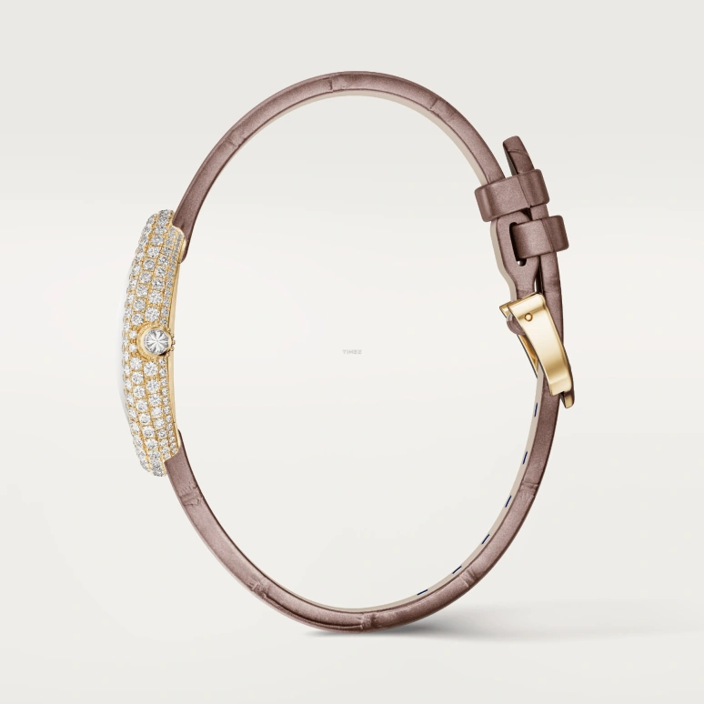 卡地亚,Baignoire浴缸 31.40x23.10毫米,31.40x23.10毫米,黄金,白色,石英,蓝宝石,水晶玻璃,椭圆形,WJBA0048