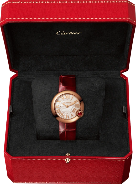 Cartier,Ballon Blanc de Cartier 30mm,30mm,Rose Gold,Cream white,Quartz,In-house Caliber,Sapphire,Crystal Glass,WGBL0007