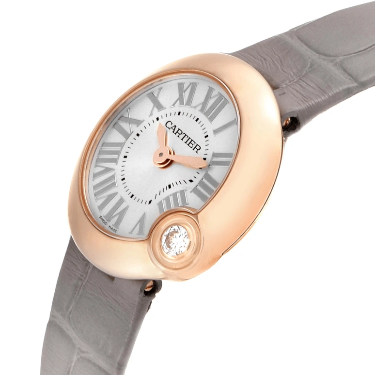 Cartier,Ballon Blanc de Cartier 26mm,26mm,Rose Gold,Silver,Quartz,Sapphire,Crystal Glass,Round,WGBL0002