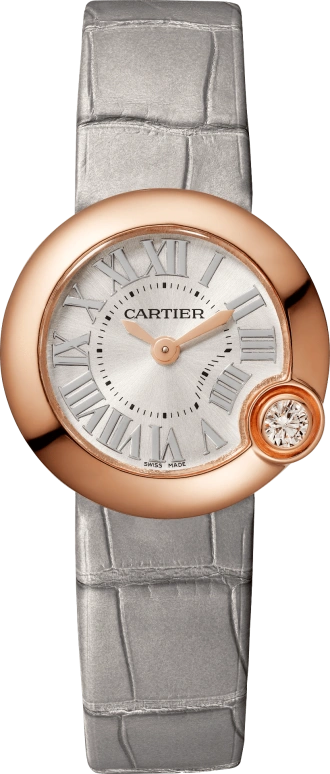 Cartier,Ballon Blanc de Cartier 26mm,26mm,Rose Gold,Silver,Quartz,Sapphire,Crystal Glass,Round,WGBL0004