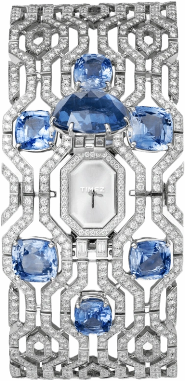 Cartier,High Jewelry Watches ,Sapphire,White Gold,Transparent,Silver,Quartz,Sapphire,Silver,HPI00556