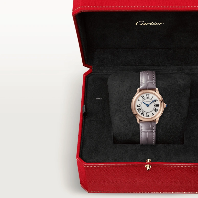 Cartier,Ronde de Cartier 29mm,29mm,Rose Gold,Cream,Quartz,Sapphire,Crystal Glass,Round,WGRN0018