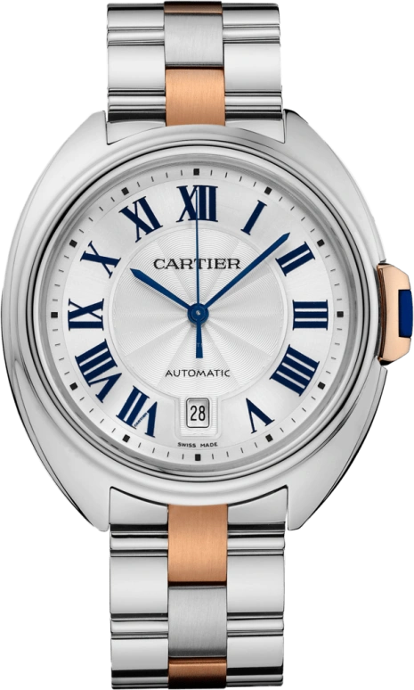 Cartier,Clé de Cartier 40mm,40mm,Pink Gold,Stainless Steel,Silver,Automatic,Day,42hours,W2CL0002