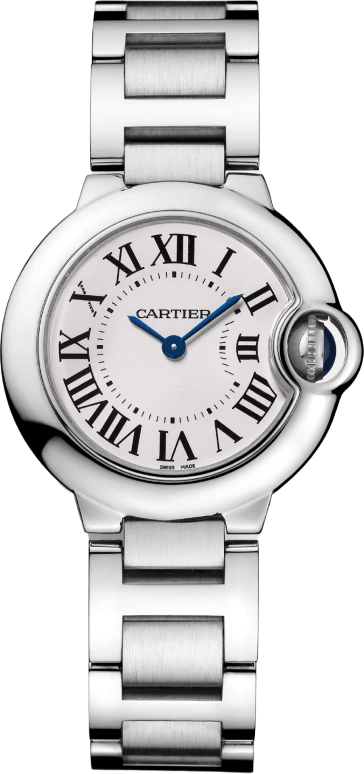 Cartier,Ballon Bleu de Cartier 28.60mm,28.60mm,Stainless Steel,Silver White,Quartz,In-house Caliber,Sapphire,Crystal Glass,W69010Z4